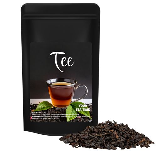 Black tea, ca. 40g, midi stand up pouch black with label