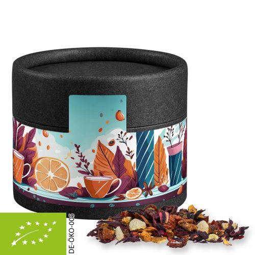 Organic fruit tea good mood, ca. 18g, cardboard can mini black with label