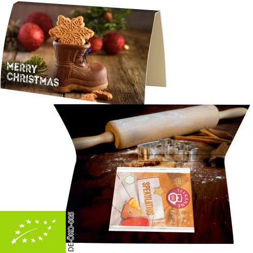 Organic tea bag spekulatius, 2,25g, express promotional card A6 folded with print
