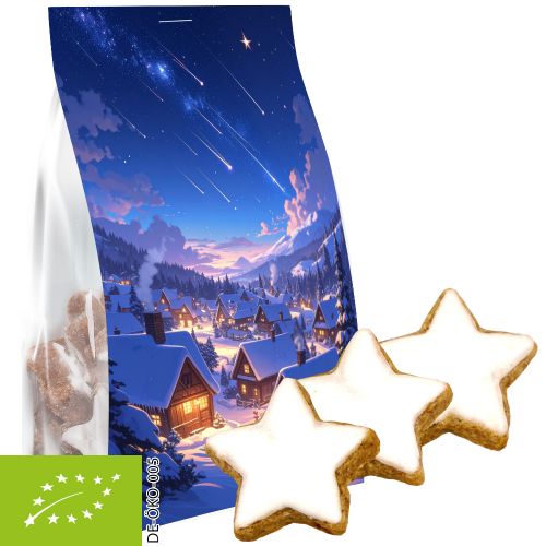 Organic cinnamon stars, 100g, express pouch with promotional flyer