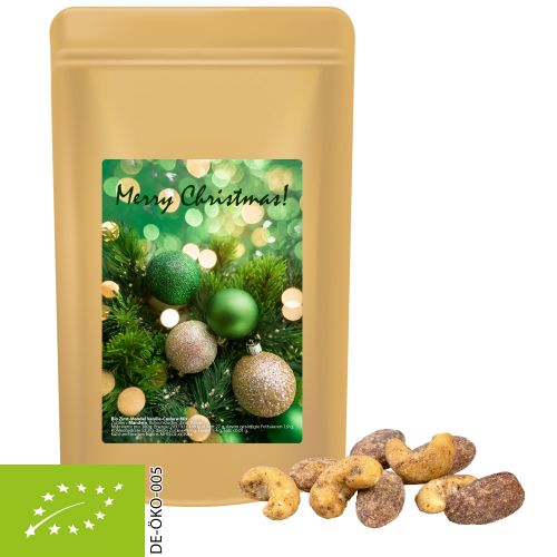 Organic cinnamon-almond vanilla-cashew mix, ca. 80g, midi stand up pouch with label