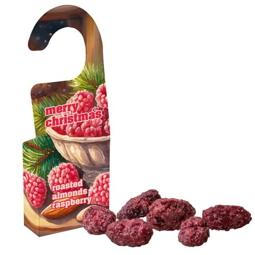 Roasted almonds raspberry, ca. 15g, door hanger folded box