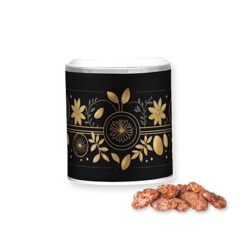 Burnt almonds, ca. 50g, cardboard can mini with label