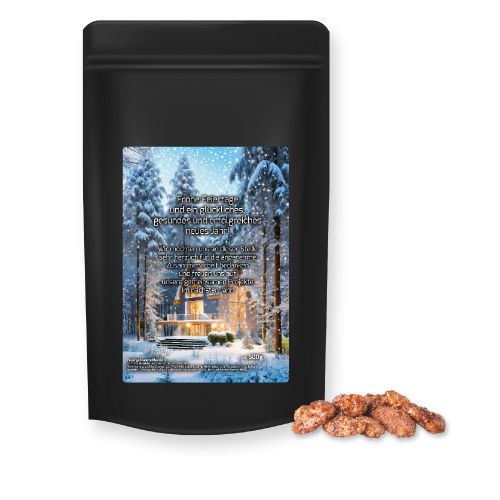 Burnt almonds, ca. 500g, maxi stand up pouch black with label
