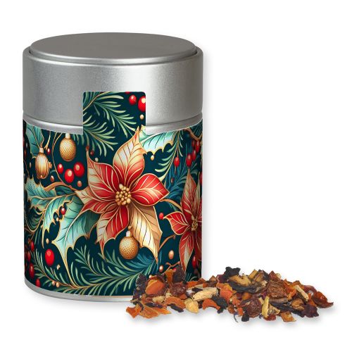 Fireplace tea, ca. 60g, metal tin midi silver with label