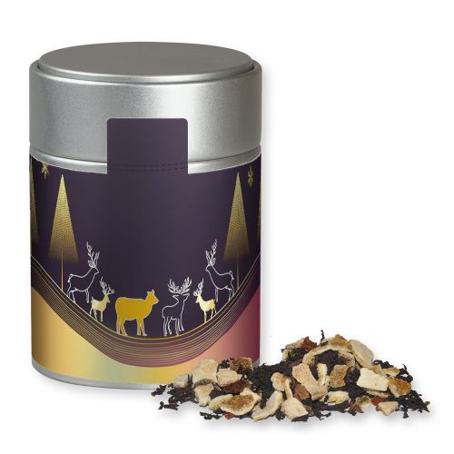 Winter days tea, ca. 70g, metal tin midi silver with label