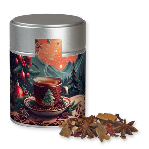 Mulled wine spice, ca. 60g, metal tin midi silver with label