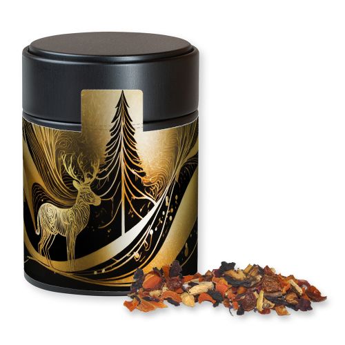 Fireplace tea, ca. 60g, metal tin midi black with label