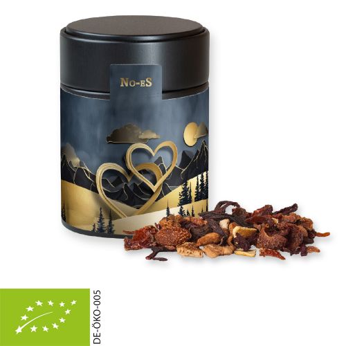 Organic fine mulled wine spice, ca. 60g, metal tin midi black with label