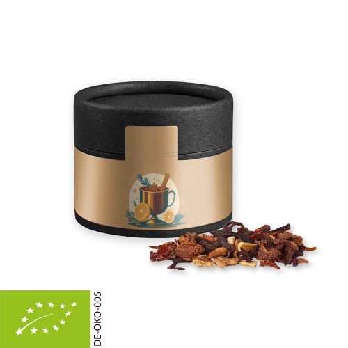 Organic fine mulled wine spice, ca. 25g, cardboard can mini black with label