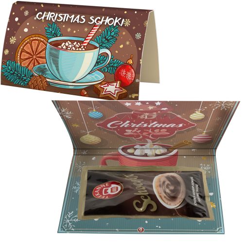 Hot chocolate, ca. 25g, express promotional card A5 folded with print