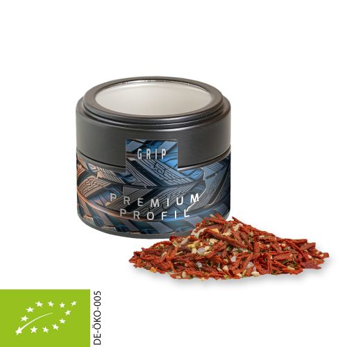 Organic Christmas spice mix salad, ca. 50g, metal tin mini black with window with label