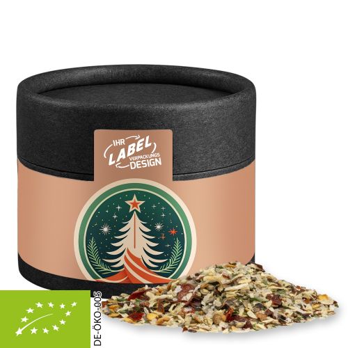 Organic Christmas spice mix roast meat, ca. 30g, cardboard can mini black with label