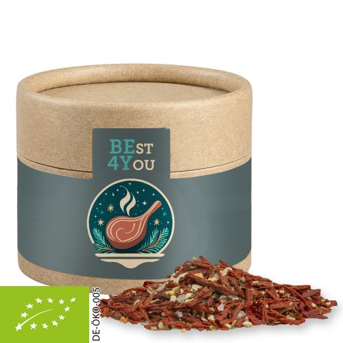 Organic Christmas spice mix salad, ca. 30g, cardboard can mini with label