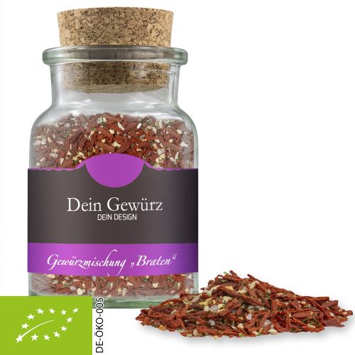 Organic Christmas spice mix salad, ca. 60g, cork glass with label