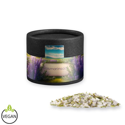 Rosemary salt, ca. 52g, cardboard can mini black with label