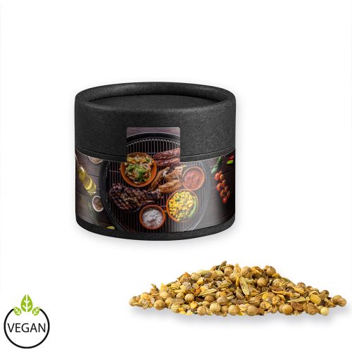African BBQ, ca. 40g, cardboard can mini black with label