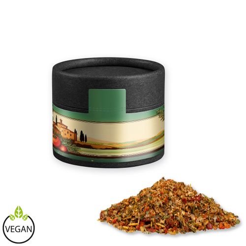 Mediterranean veggie mix, ca. 28g, cardboard can mini black with label