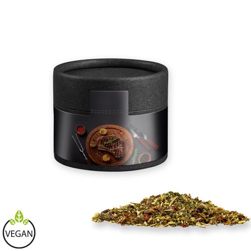 Steak spice, ca. 40g, cardboard can mini black with label
