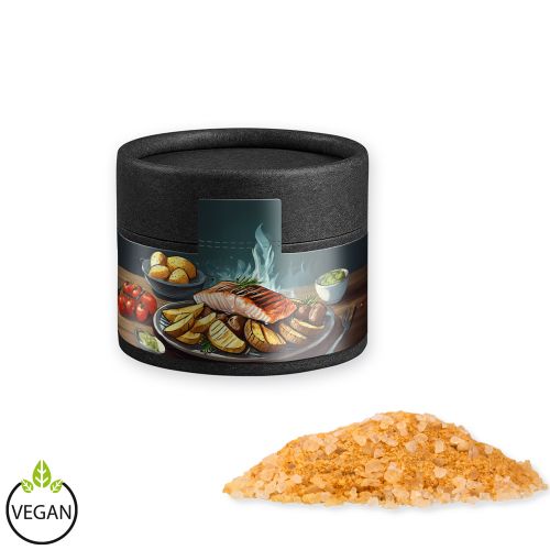 Smoke salt coarse, ca. 75g, cardboard can mini black with label
