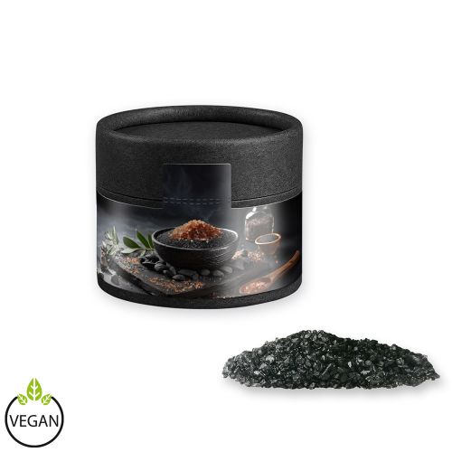 Black lava salt, ca. 75g, cardboard can mini black with label