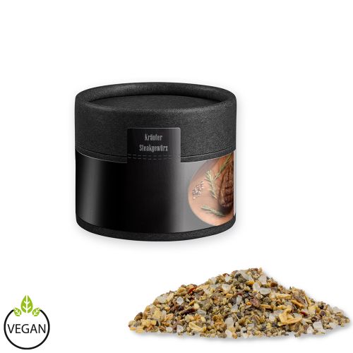 Herb steak spice, ca. 25g, cardboard can mini black with label