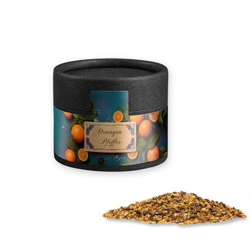 Orange pepper, ca. 40g, cardboard can mini black with label