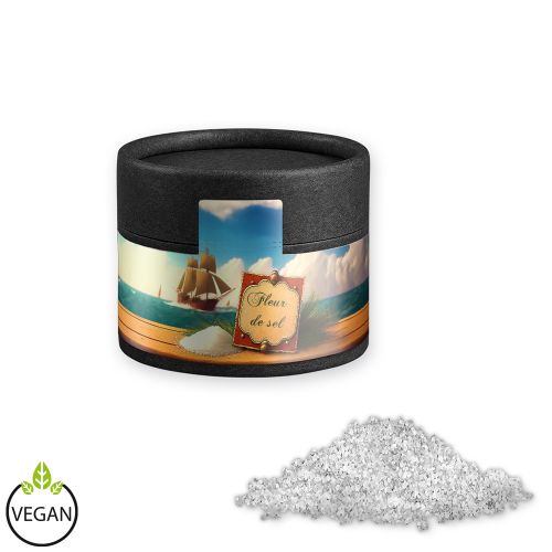 Fleur de Sel, ca. 40g, cardboard can mini black with label
