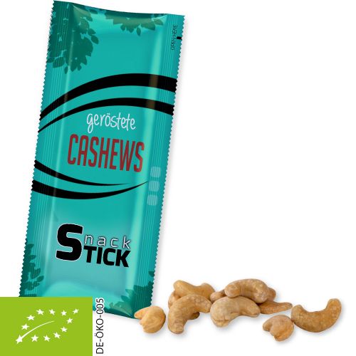 Organic cashews roasted salted, ca. 30g, snack stick