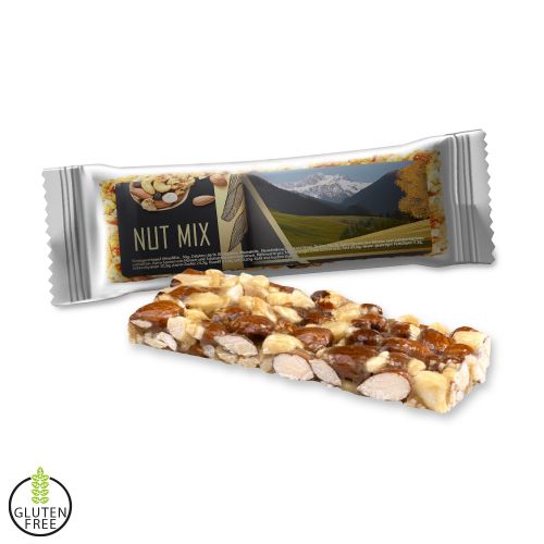 Crunchy bar nutmix, ca. 30g, express flowpack with label