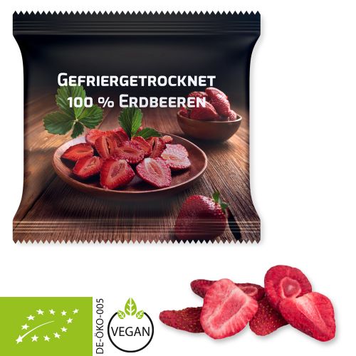 Organic freeze-dried strawberries, ca. 15g, maxi bag