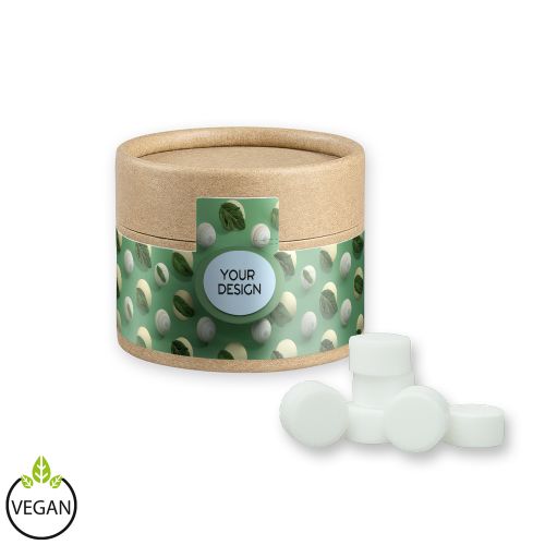 Peppermint drops sugar free, ca. 40g, cardboard can mini with label