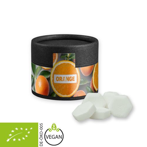 Organic dextrose orange, ca. 40g, cardboard can mini black with label