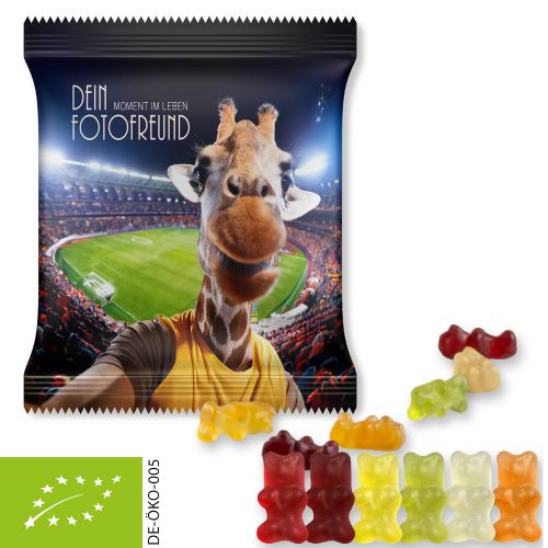 Organic gummy bears with gelatine, ca. 50g, maxi bag