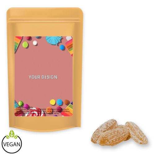 Ginger candy, ca. 80g, midi stand up pouch with label