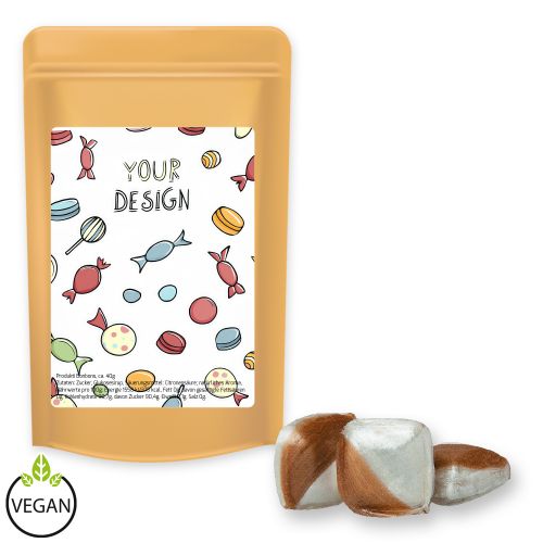 Mint edges candy, ca. 80g, midi stand up pouch with label