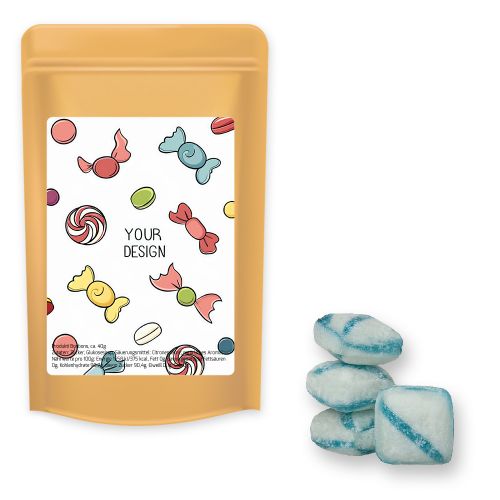 Fresh breeze candy (vegan), ca. 80g, midi stand up pouch with label