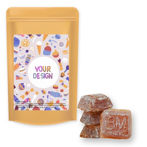 Bavarian malt candy (vegan), ca. 80g, midi stand up pouch with label