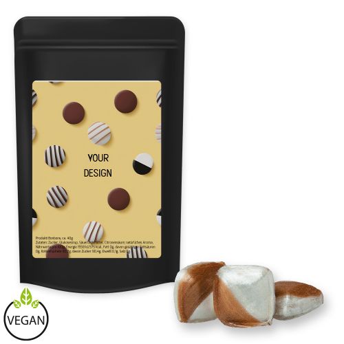 Mint edges candy, ca. 80g, midi stand up pouch black with label