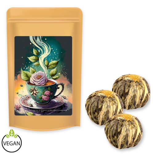 Green tea china marigold-silvery-stage , ca. 20g, midi stand up pouch with label