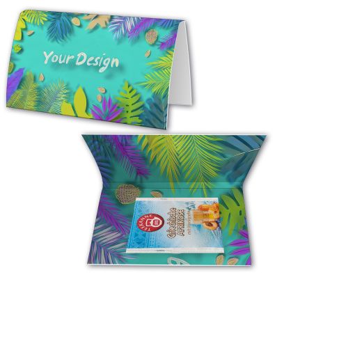 Bag of tea Greek apricot, ca. 2,5g, express promotional card A6 folded with print