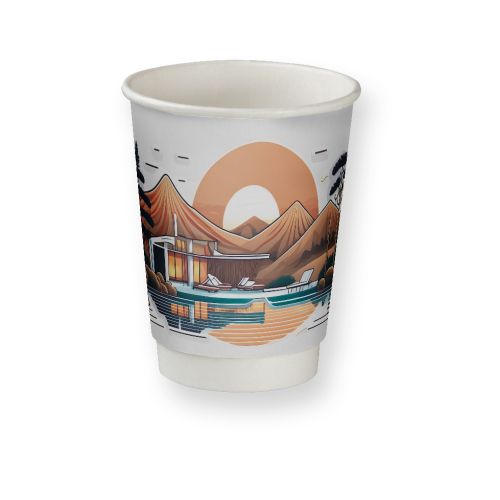 Double wall cardboard cup 200ml, midi double wall cup