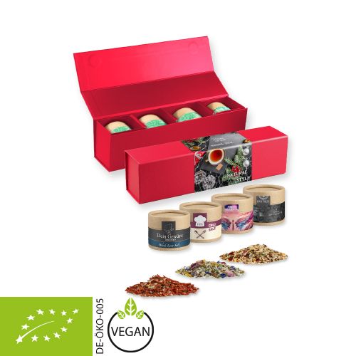 Rough spice mixture (category 3), ca. 100-300g, gift set premium red with 4 cardboard can mini