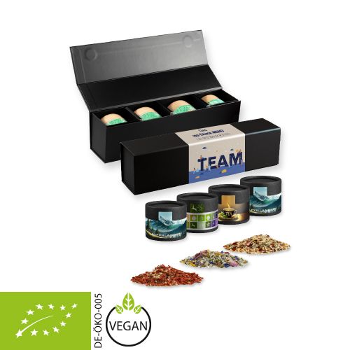 Rough spice mixture (category 2), ca. 40-160g, gift set premium black with 4 cardboard can mini