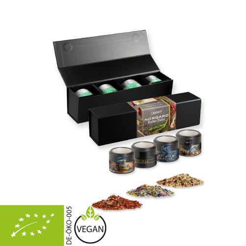 Rough spice mixture (category 3), ca. 140-440g, gift set premium black with 4 metal tin mini with window