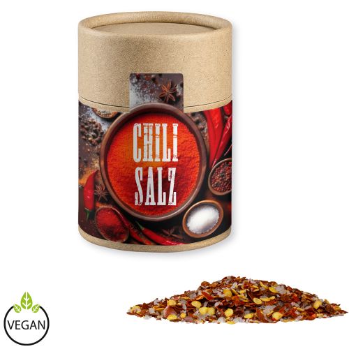 Chili salt, ca. 55g, cardboard can midi with label