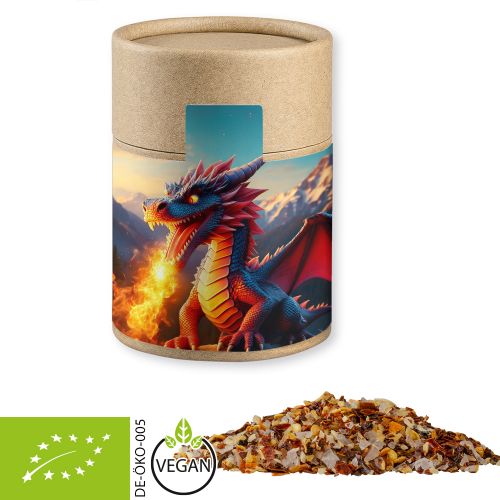 Organic fire and flame spice, ca. 75g, cardboard can midi with label