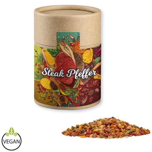 Steak pepper, ca. 75g, cardboard can midi with label