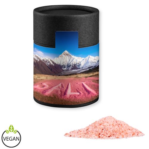Pink crystal salt, ca. 135g, cardboard can midi black with label