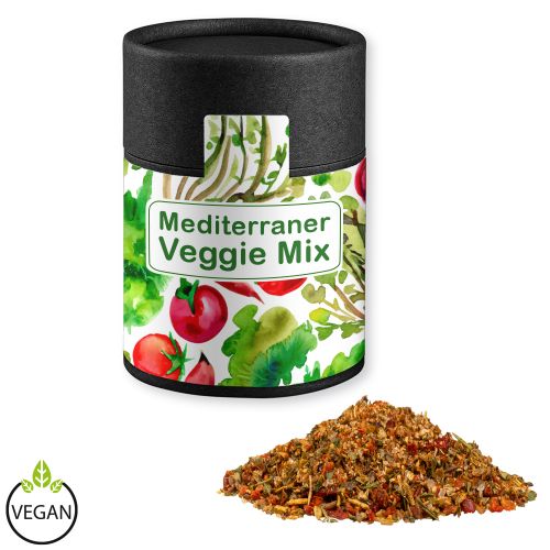 Mediterranean veggie mix, ca. 50g, cardboard can midi black with label